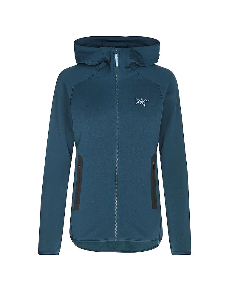 Giacca in pile da donna Kyanite con cappuccio blu | XS