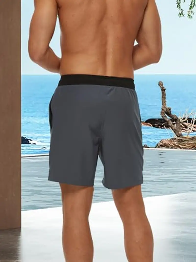 Arcweg Pantaloncini da Bagno Uomo Asciugatura Veloce Calzoncini da Bango Mare Beach Costume da Bagno Fodera Rete con Taschino e Coulisse Trunks S(EU) miniatura 3