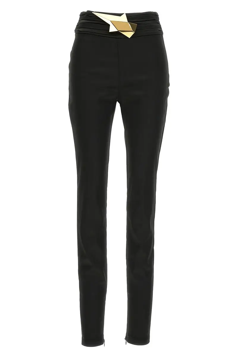 Leggings High Wasted Star Stud Nero