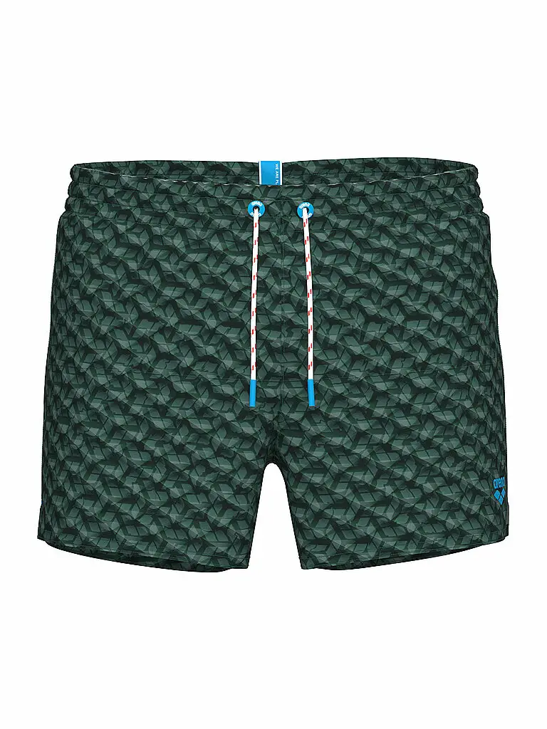 Badeshort da uomo Water Prints verde scuro | S
