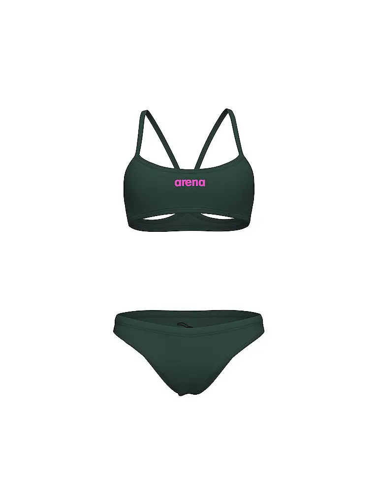 Bikini da donna a fascia tinta unita oliva | 34