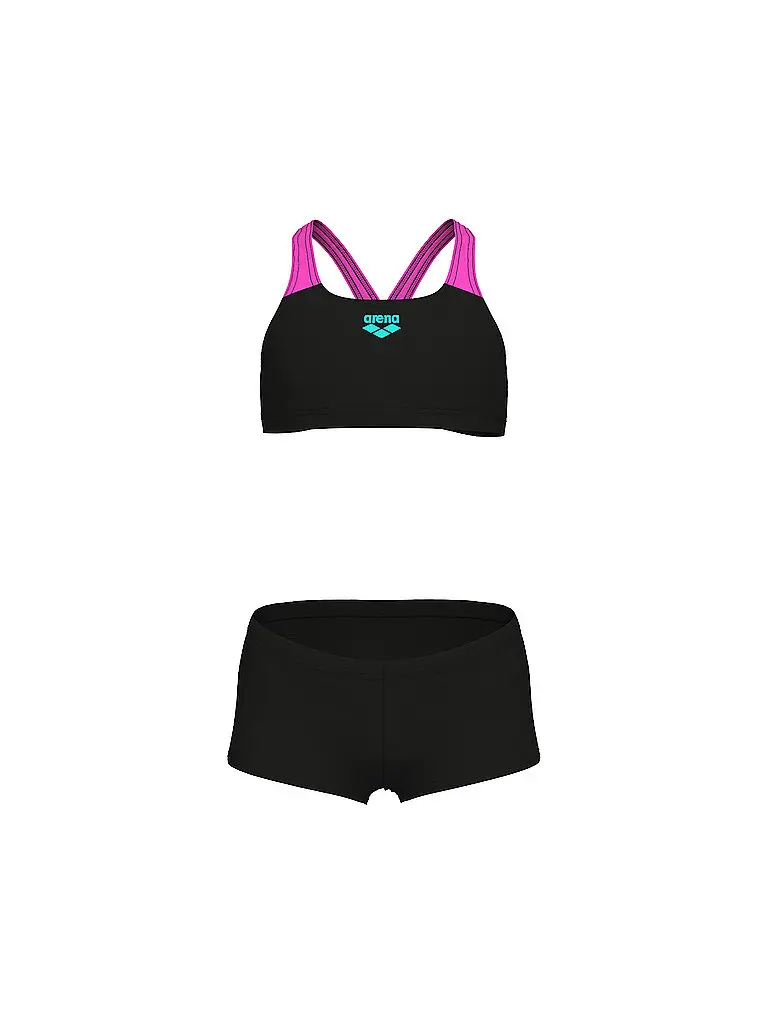 Bikini da ragazza tinta unita nero | 128