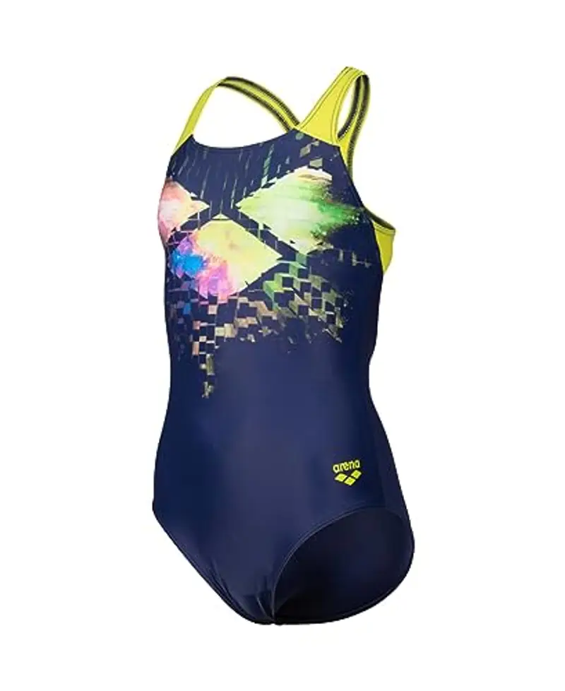 ARENA Costume da Bambina Feel Multi Pixels Swim PRO Back, con Fodera Frontale