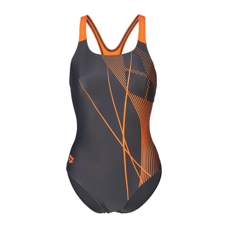 Costume Intero Con Reggiseno Interno Branch Antracite Arancio Donna 40