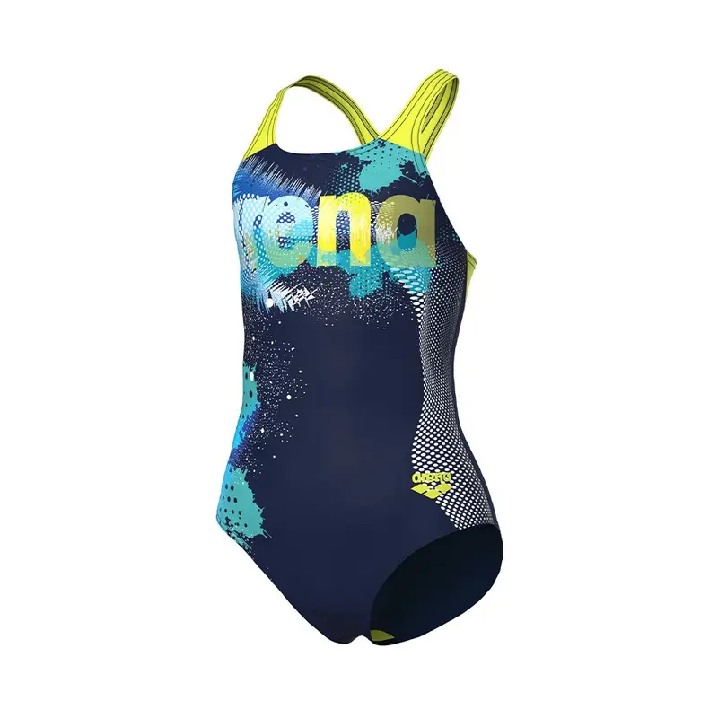Costume Intero Piscina Light Tricks Navy Giallo Bambina 10-11 Anni