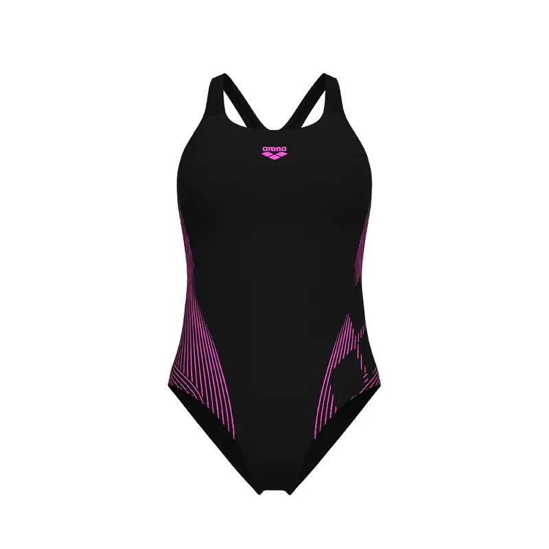 Costume Intero Piscina Lily Con Reggiseno Interno Nero-Rosa Donna 40