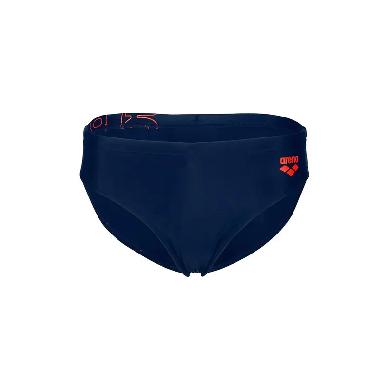 Costume Intero Piscina Slip Graphic Navy Arancio Bambino 10-11 Anni