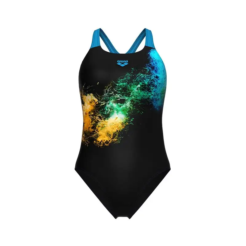 Costume Intero Piscina Vibrant Nero Turchese Donna 46