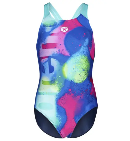 Performance Spray Paint Swim Pro Back Jr - costume intero - bambina Blue