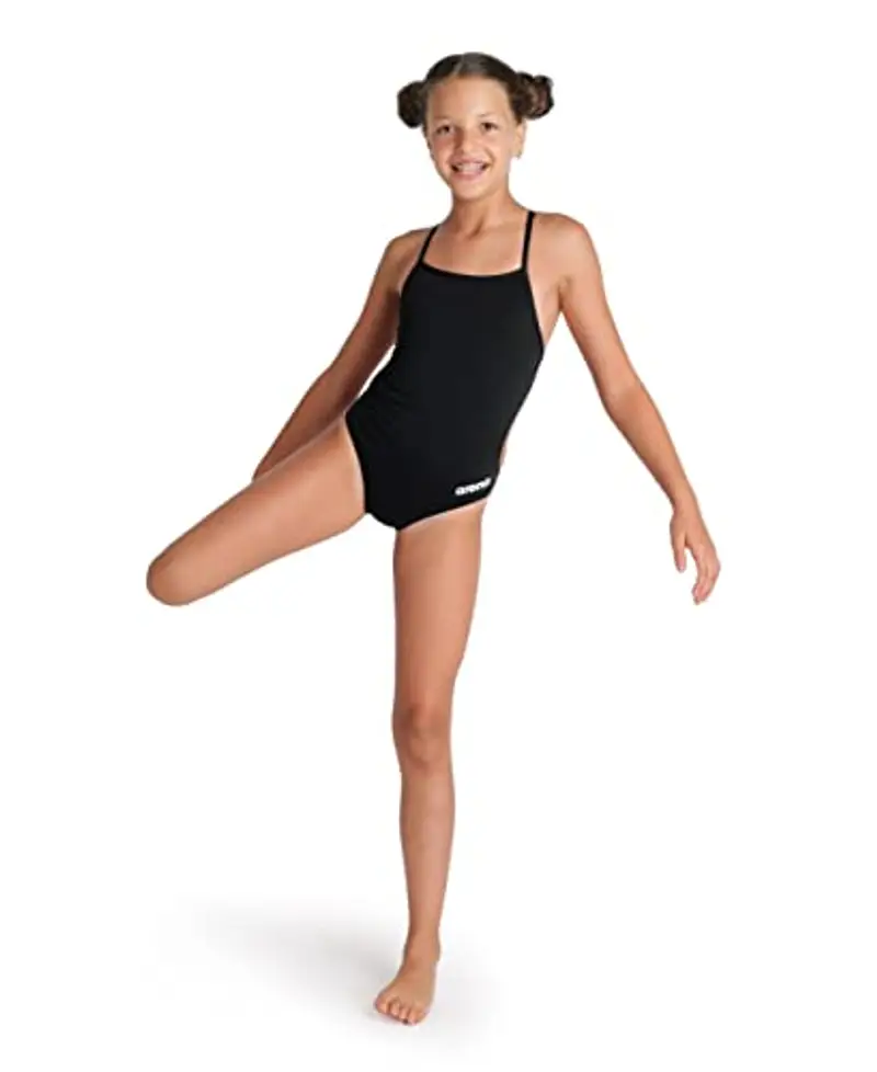 ARENA Solid Challenge Team Junior Costume Intero Bambina, Costume da Bagno Sportivo ad Asciugatura Rapida, Tessuto miniatura 3