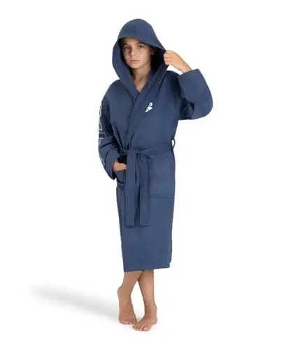 arena Zeal Plus Junior Accappatoio Bambino e Bambina in Microfibra, Accappatoio Microfibra con Cappuccio e Tasche,