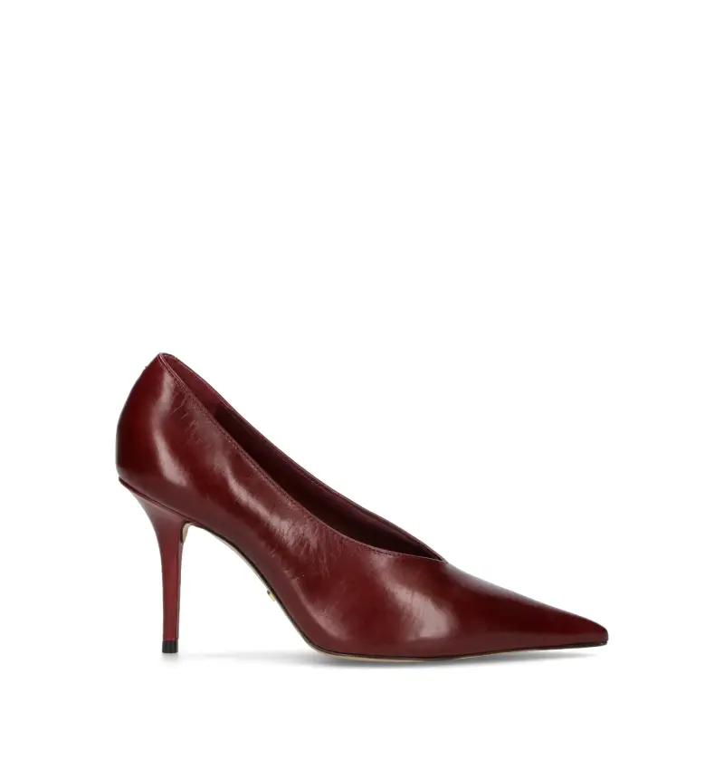 Décolleté donna bordeaux in pelle Vario