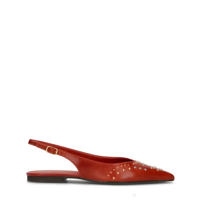 Slingback donna rossa in pelle Vario