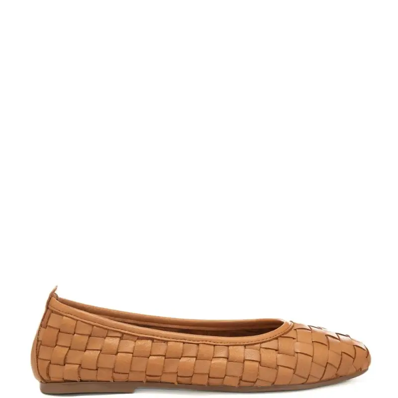 scarpe basse da donna in tessuto intrecciato crema