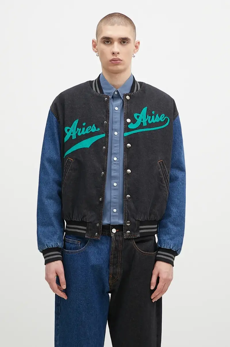 bomber in denim Varsity Denim Jacket colore nero AR7030302