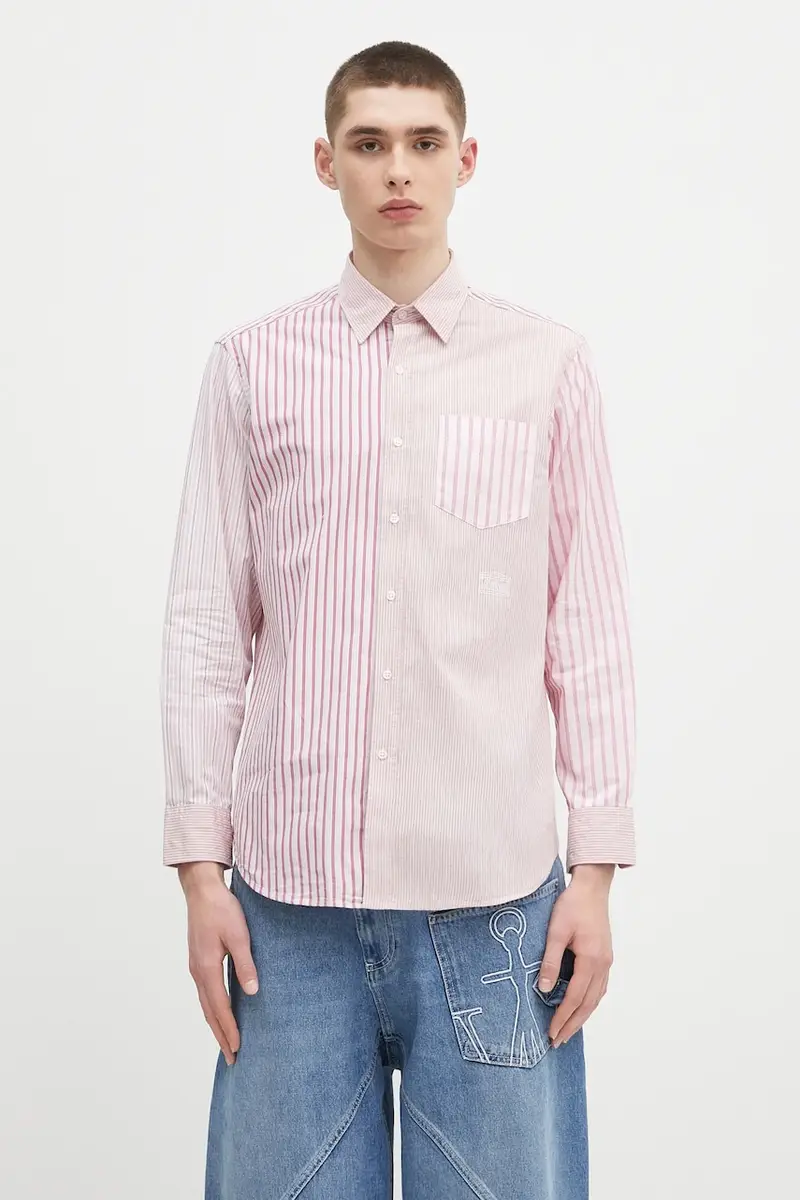 camicia in cotone Patchwork LS Shirt colore rosa AR4012003