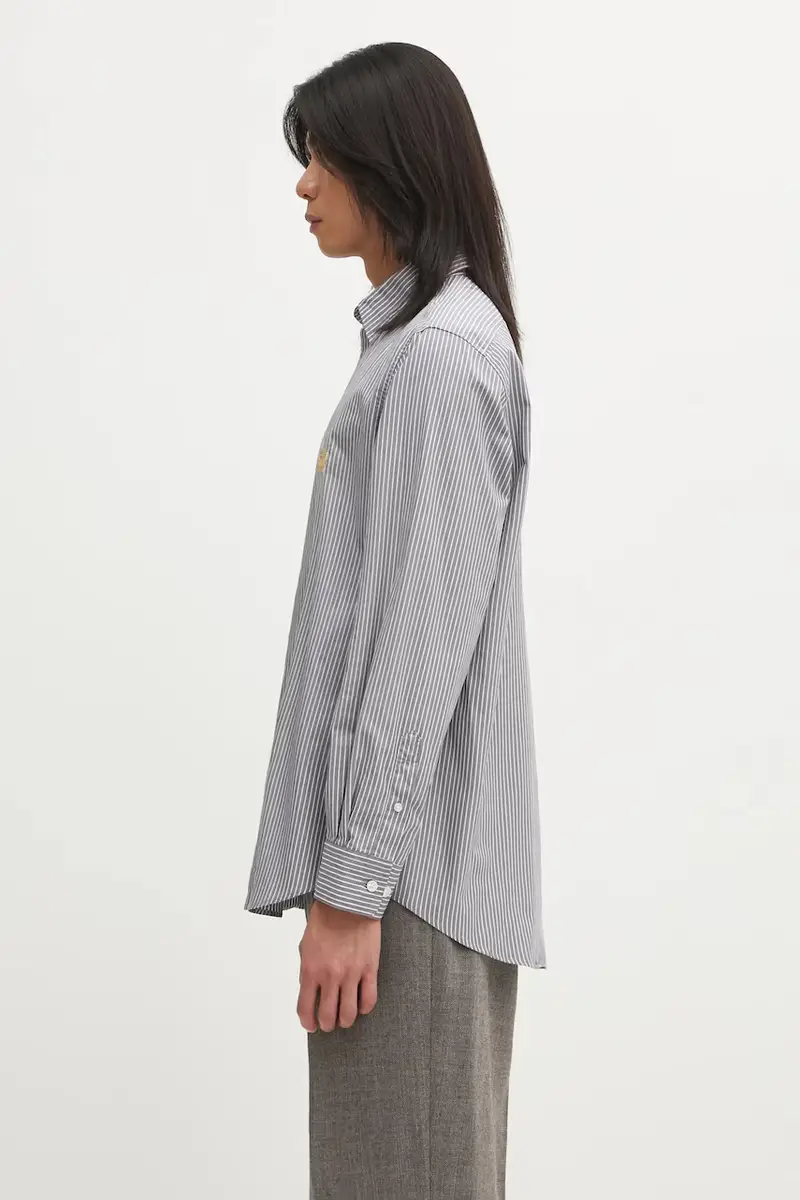camicia in cotone Stripe Poplin Classic uomo colore grigio AR4010104 miniatura 2