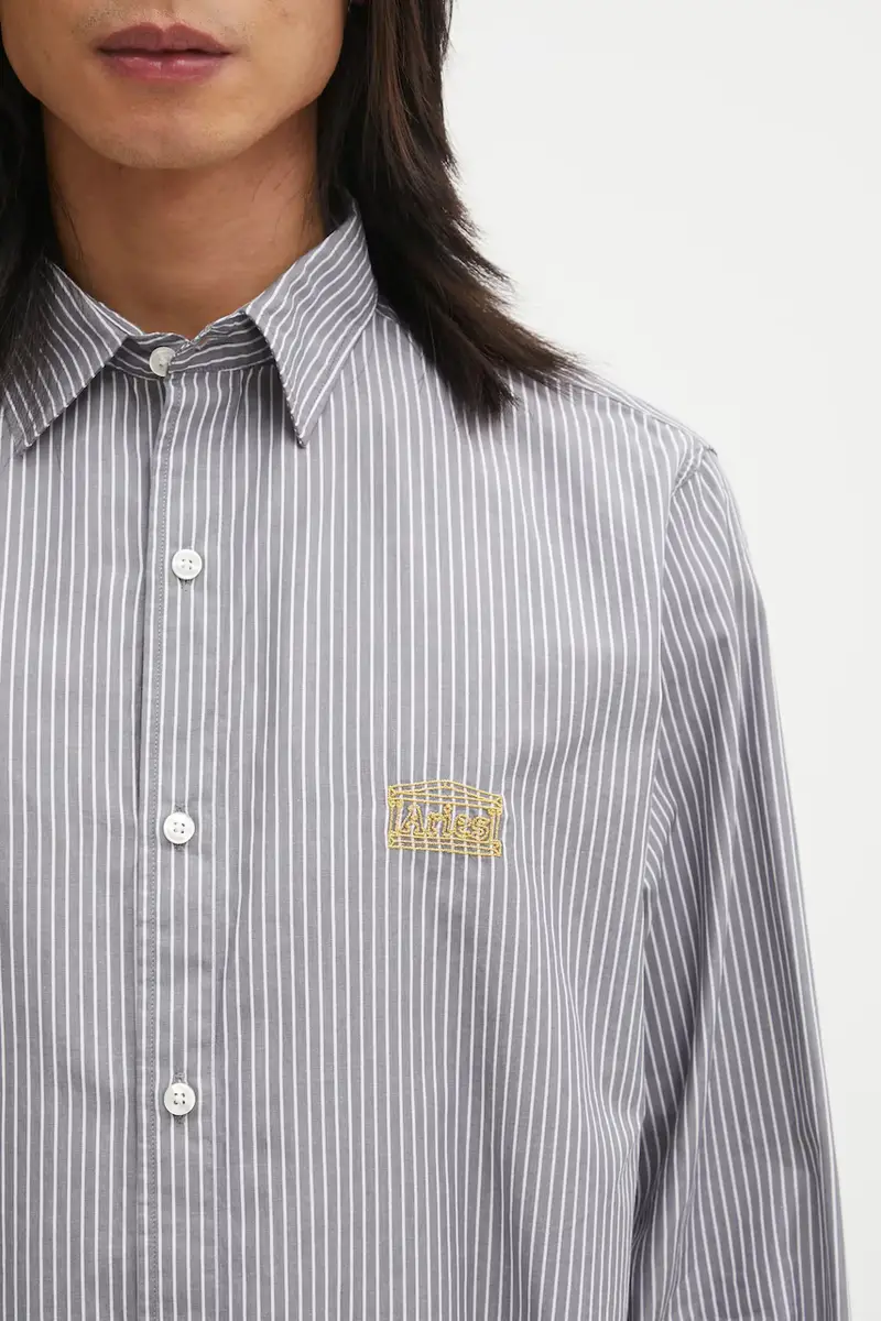 camicia in cotone Stripe Poplin Classic uomo colore grigio AR4010104 miniatura 4