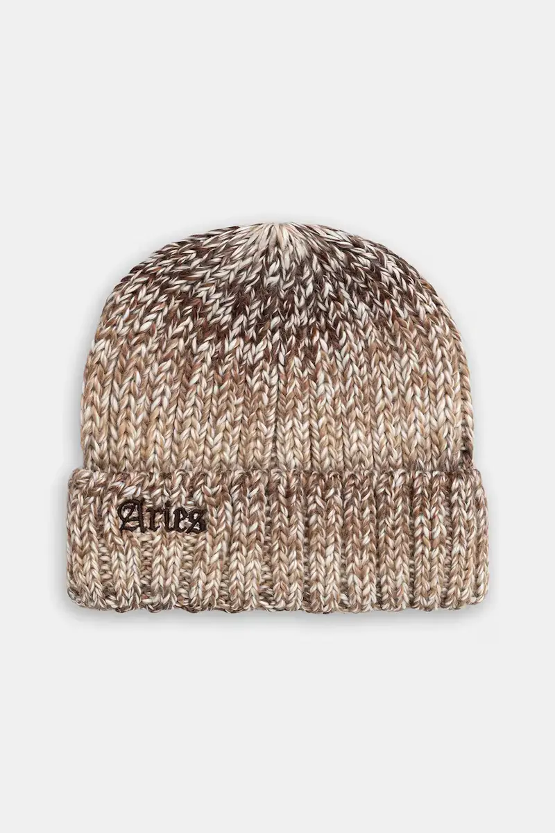 cappello con lana Rib Knit Space Dye colore marrone AR9001504