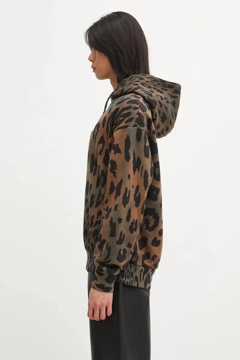 felpa in cotone Leopard Hoodie uomo colore marrone con cappuccio AR2003404 miniatura 2