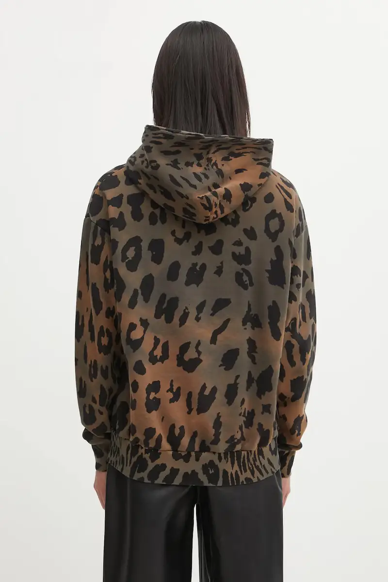 felpa in cotone Leopard Hoodie uomo colore marrone con cappuccio AR2003404 miniatura 3