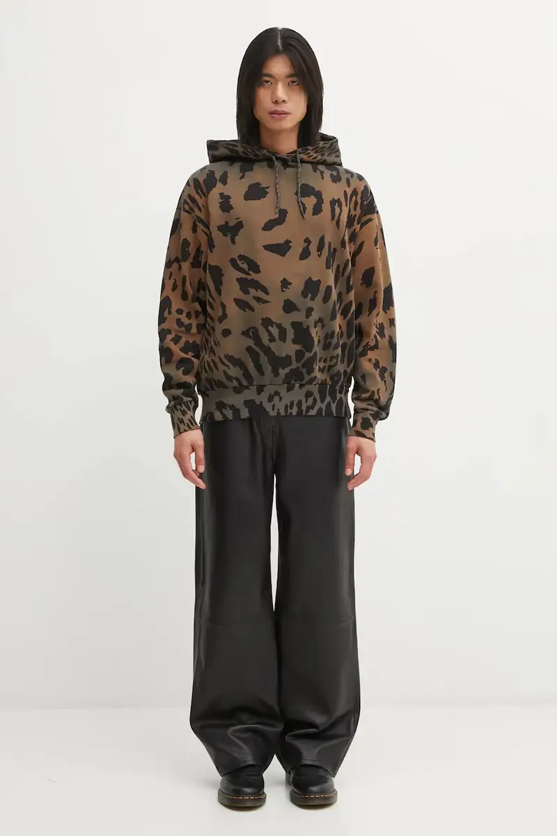 felpa in cotone Leopard Hoodie uomo colore marrone con cappuccio AR2003404 miniatura 5
