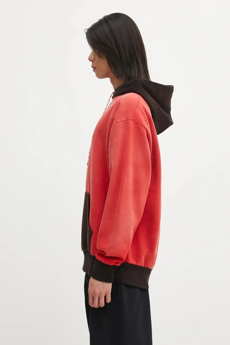 felpa in cotone Sunbleached Premium Temple uomo colore rosso con cappuccio AR2002604 miniatura 2