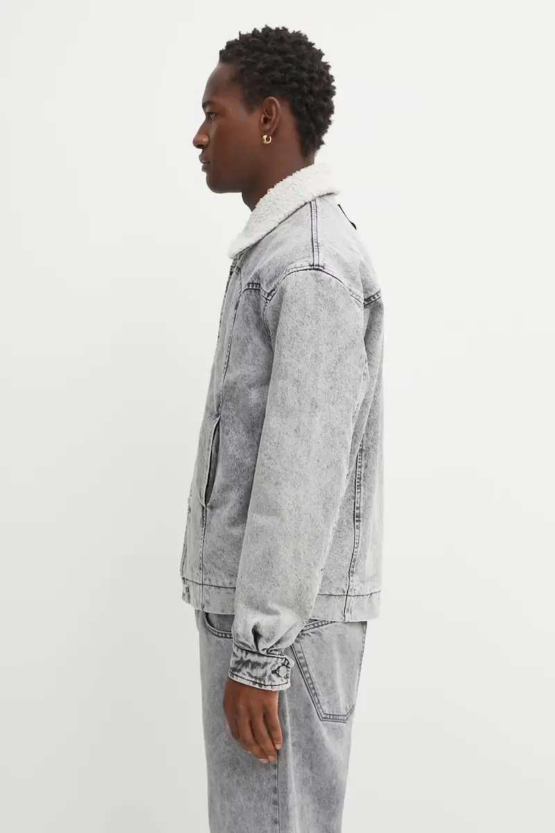 giacca di jeans Sherpa Denim Car Coat colore grigio AR7120004 miniatura 2