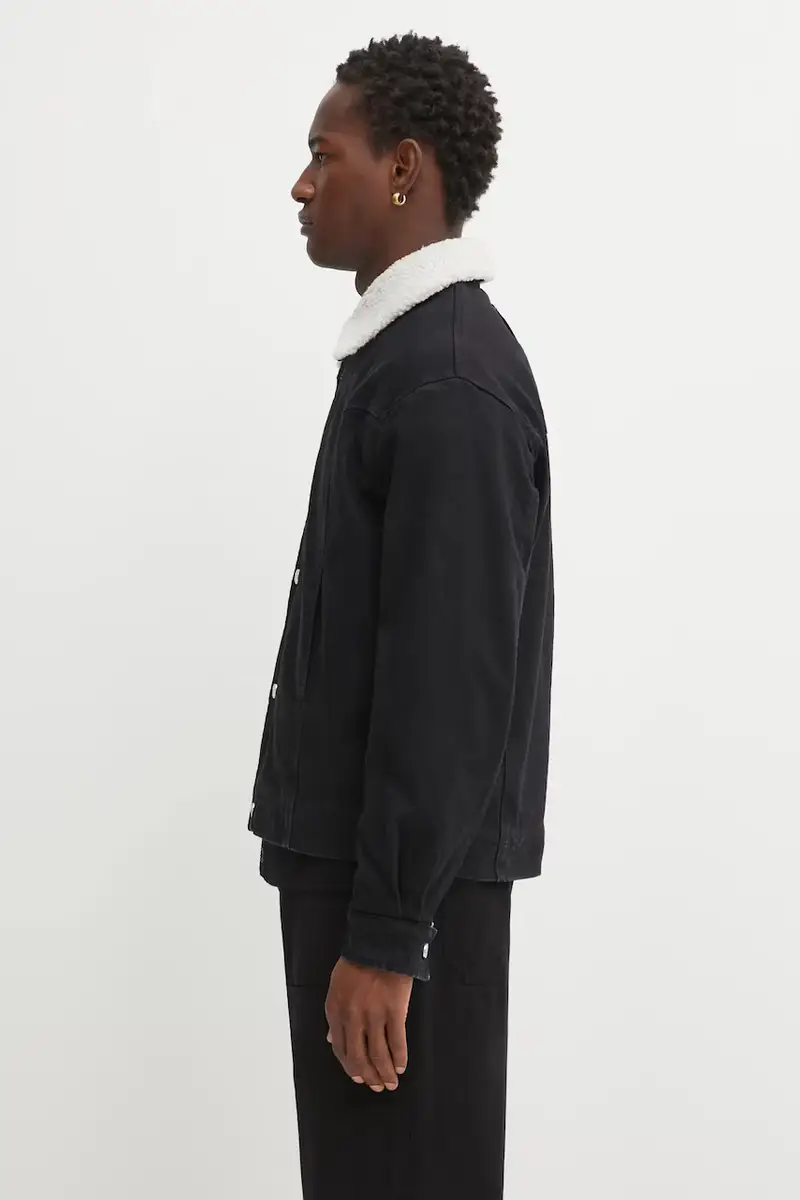 giacca di jeans Sherpa Denim Car Coat colore nero AR7120004 miniatura 2