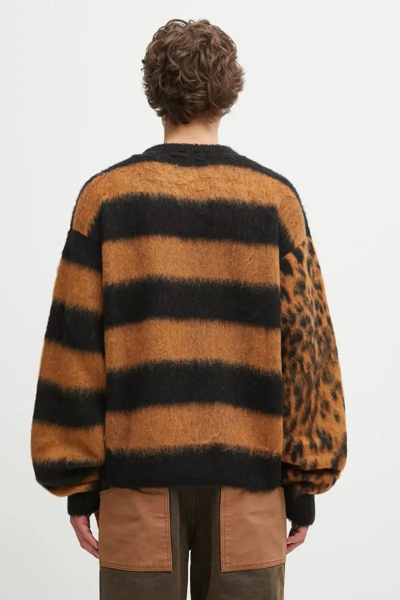 maglione con lana Brushed Leopard colore marrone AR2004204 miniatura 3