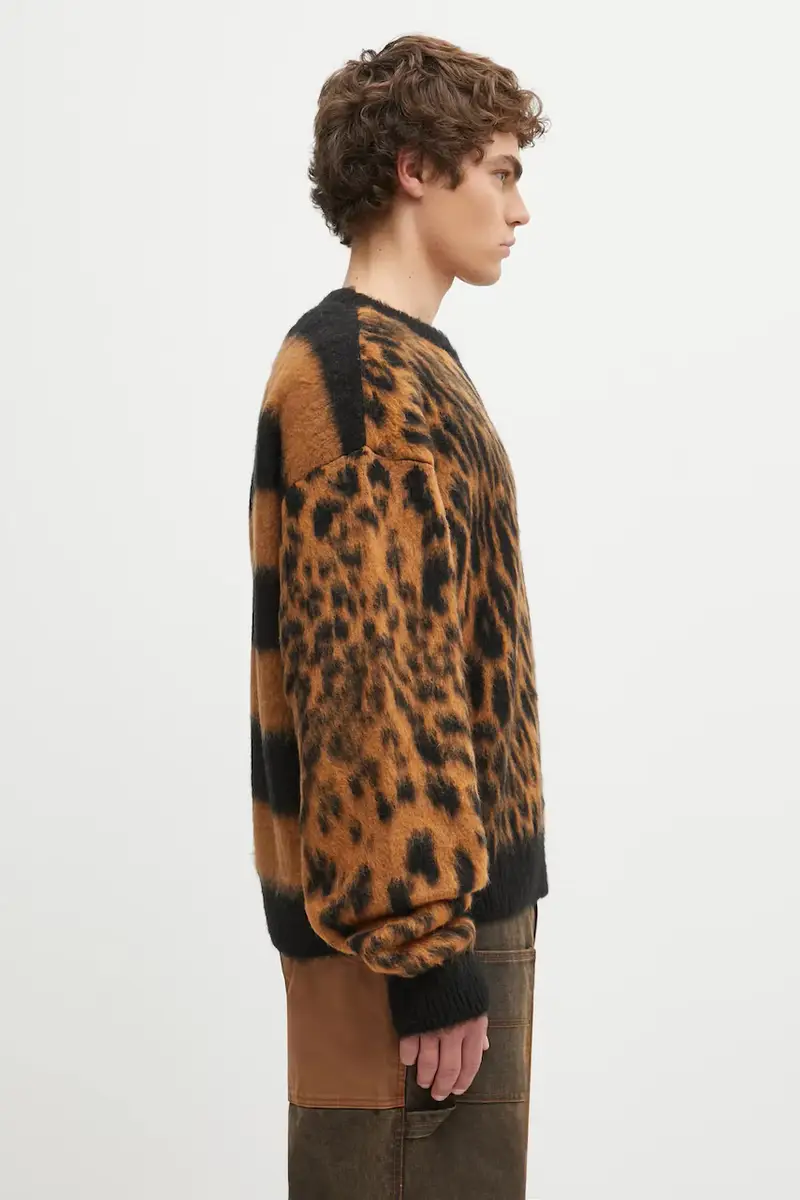 maglione con lana Brushed Leopard colore marrone AR2004204 miniatura 4