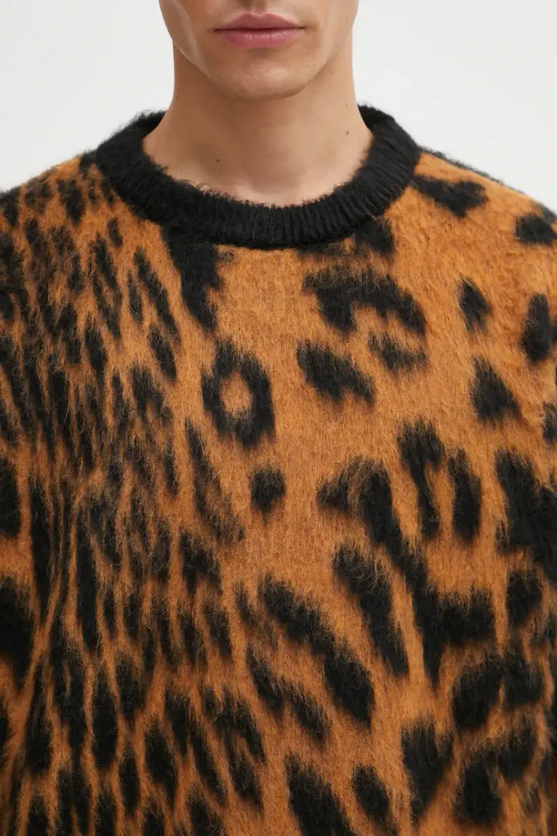 maglione con lana Brushed Leopard colore marrone AR2004204 miniatura 5