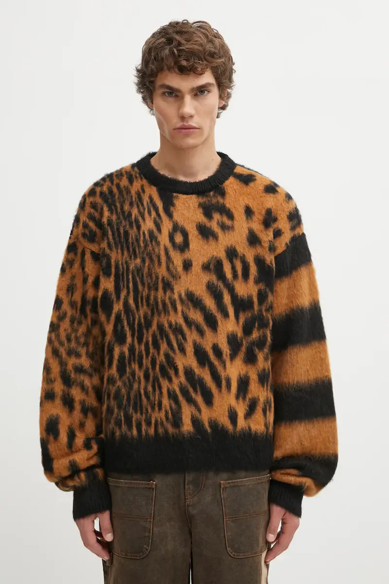 maglione con lana Brushed Leopard colore marrone AR2004204