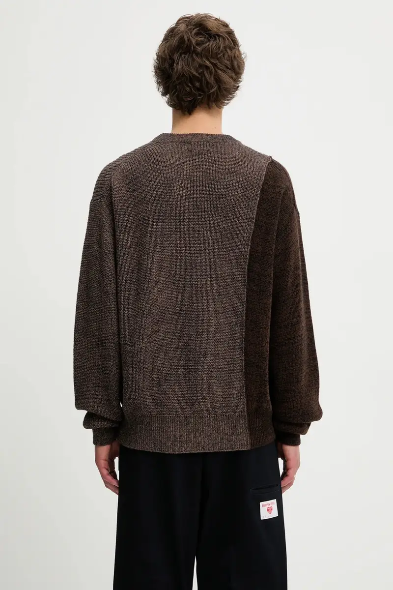 maglione con lana Fisherman colore marrone AR2004504 miniatura 3