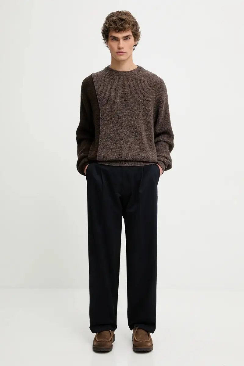 maglione con lana Fisherman colore marrone AR2004504 miniatura 5