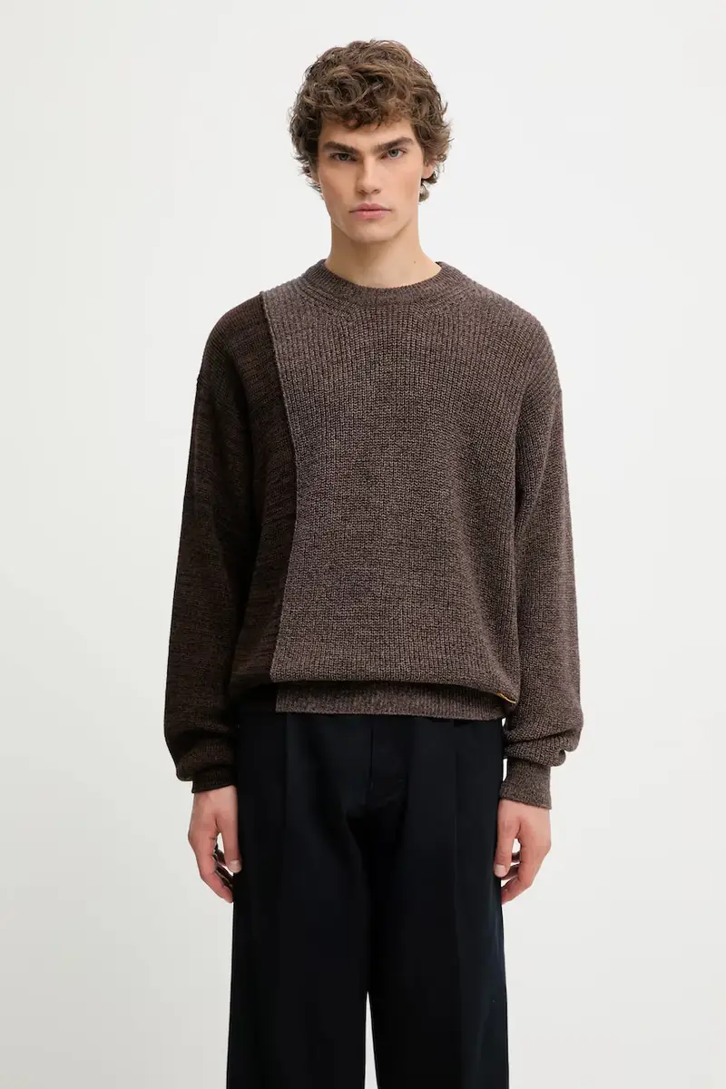 maglione con lana Fisherman colore marrone AR2004504