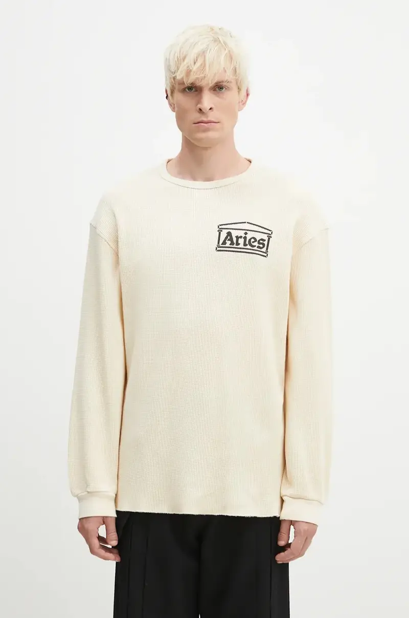 maglione in cotone Waffle colore beige AR4066602