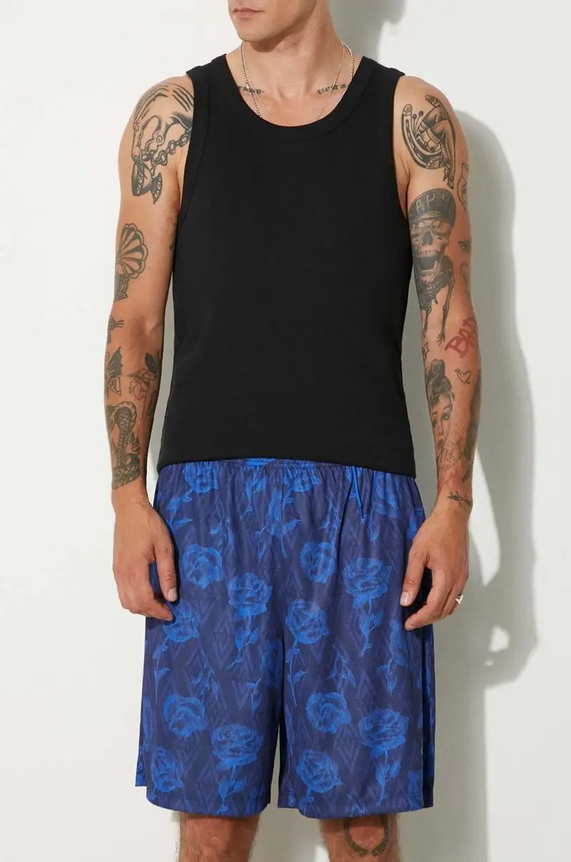 pantaloncini Aries x Umbro Roses Football Shorts uomo colore blu UM30000.03