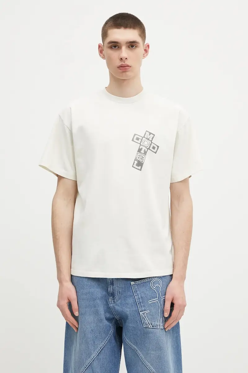 t-shirt in cotone Faded God Town SS Tee colore beige AR6003803