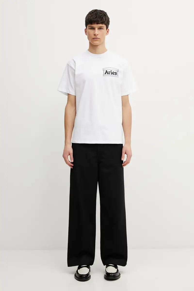 top a maniche lunghe in cotone Temple LS Tee Bianco miniatura 5