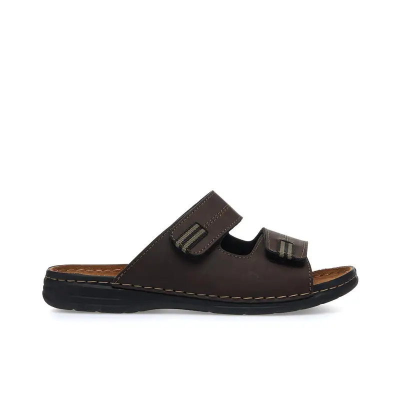 Ciabatte comfort marroni con strappi