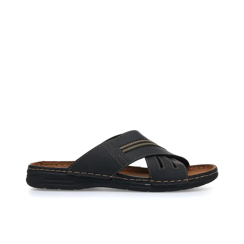 Ciabatte comfort nere con fasce ad incrocio
