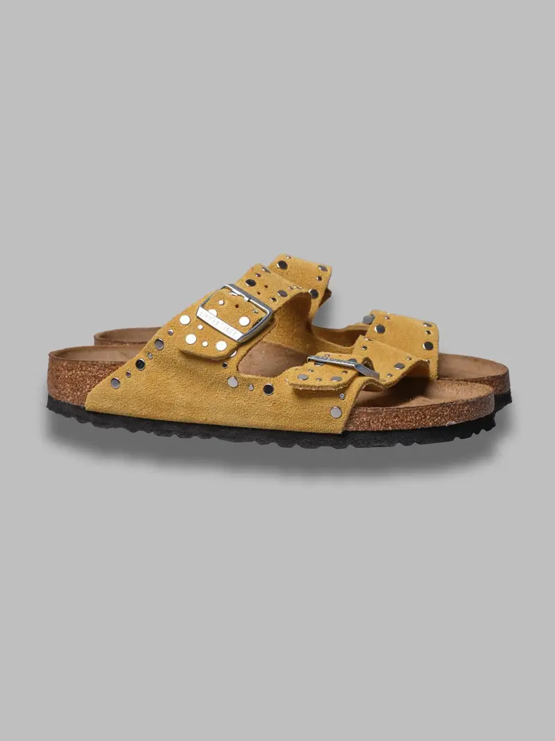 arizona rivet ochre, suede leather - calz. s