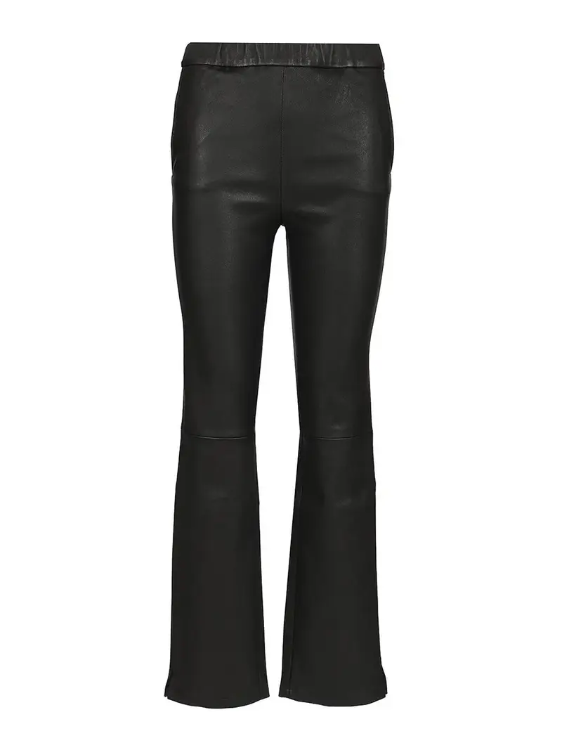 Pantaloni in pelle kamilla Nero