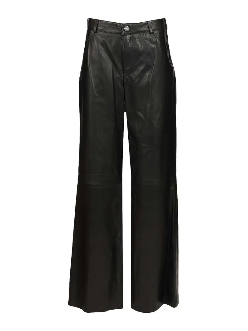 Pantaloni in pelle Polly Nero