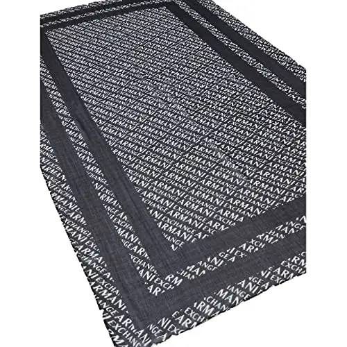 Armani Exchange 252587 Sciarpa, Logo Nero, Taglia Unica Donna miniatura 2