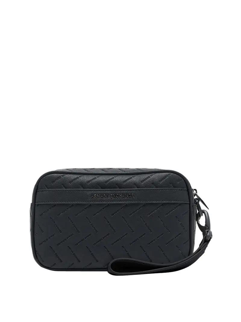 beauty case armani exchange da uomo - nero