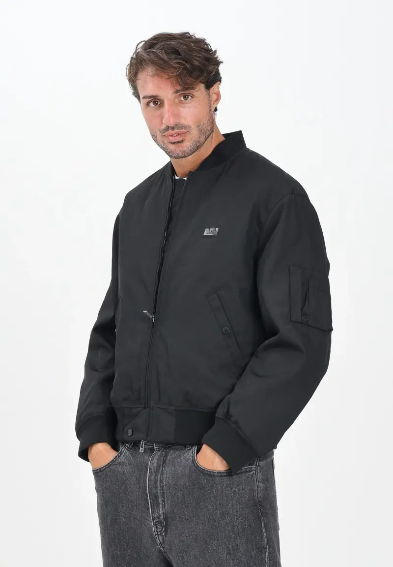 Bomber nero da uomo con logo