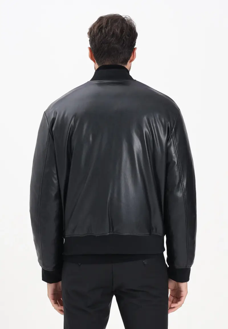 Bomber reversibile nero da uomo miniatura 3