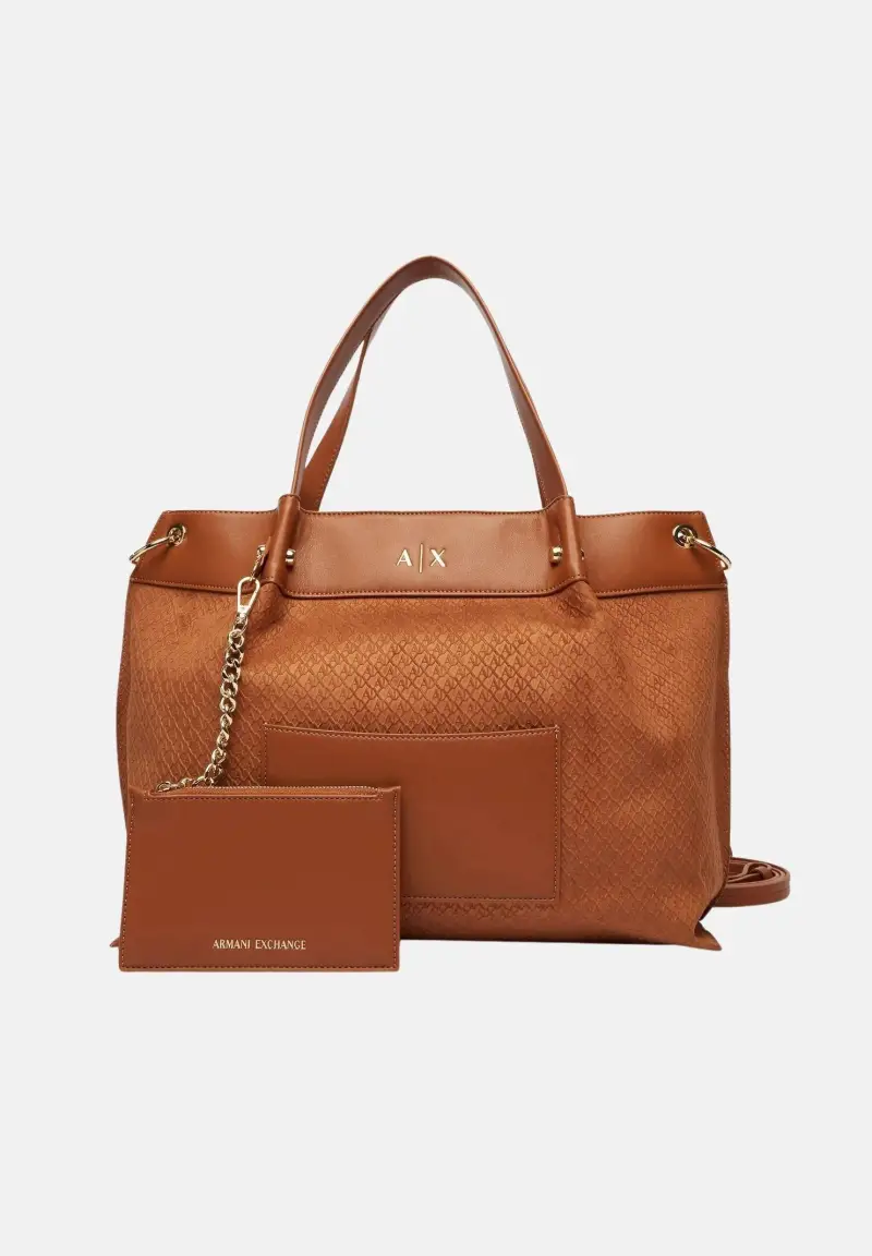 Borsa a mano cuoio da donna con logo A|X